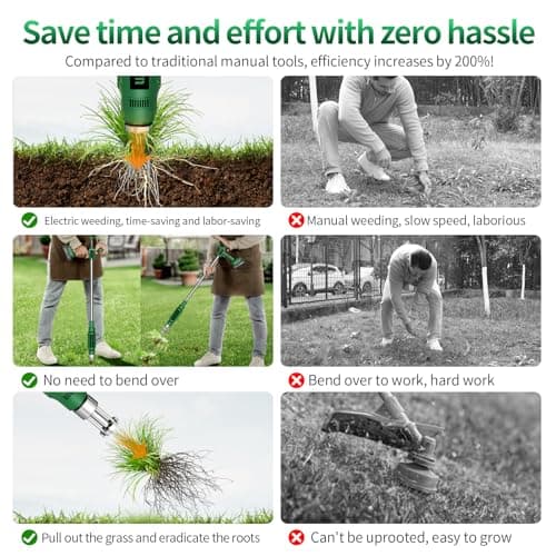 Electric Weed Puller - Efficient Stand Up Weed Puller Tool, Versatile Gardening Tools, Essential GardenTools for Homesteading Essentials, Perfect Garden Gifts Weeding Tool Made