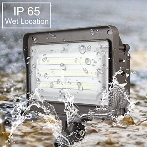 LED Flood Light Outdoor 50W, 6500LM (200W HPS/MH Equiv.) 5000K Daylight, Waterproof Knuckle Mount LED Outdoor Flood Lights for Garden Porch Yard, 100-277V ETL Listed