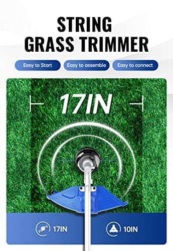 26cc Weed Wacker Gas Powered, 4 in 1 String Trimmer, Wheeled Edger, Hedge Trimmer and Brush Cutter Blade, Multi Yard Care Tools, Rubber Handle & Shoulder Strap Included