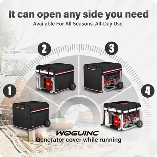 900D+210D Thickened Generator Cover. Top can be Opened to Add Fuel. 32x24x24 Inches. All-round protection. Black.
