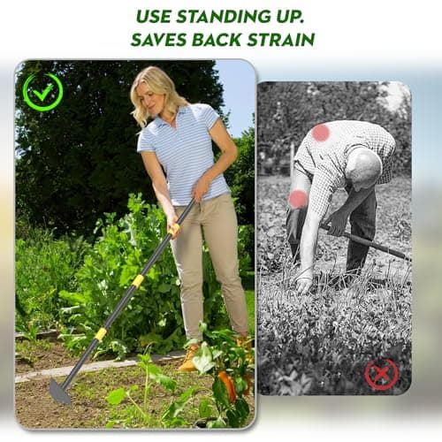 Hoe Garden Tool Long Handle Weeding Garden Hoe 2 in 1 Adjustable Length 60 inch Yard Tool for Planting