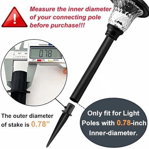 Metal Stakes Solar Lights Replacement Spike - Outdoor Ground Stake for Garden Lights Landscape Yard Pathway Patio Lamps Pole (Metal-8 Pack)
