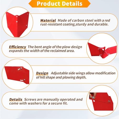 15683 Hiller-Furrower Kit for Rear Tine Tillers, Adjustable Wings, Three Connection Options, Easy Installation, Thickened Materials, Suitable for All Land Types, 2-Year Warranty.