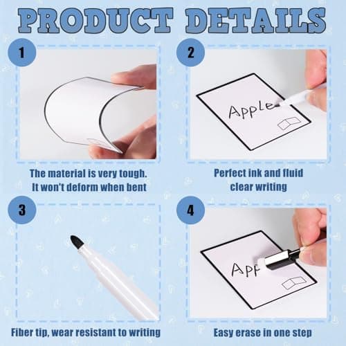 80pcs Reusable MTG Dry Erase Tokens,MTG Token Cards with 8 Pcs Black Marker Pens and MTG Token Cards for DIY Games, Office,Family,Educational Use