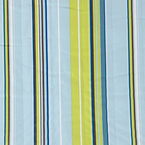 Sunnydaze Quilted Outdoor Hammock with Spreader Bars - Heavy-Duty 450-Pound Capacity Double Hammock for Outside - Blue and Green