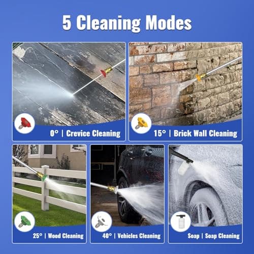 Electric Pressure Washer,4800PSI Max 3.0 GPM 20FT Hose,35FT Power Cord 4 Different Tips Foam Cannon Power Washer
