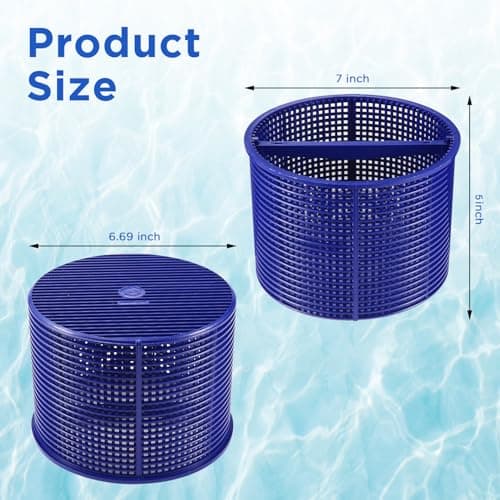 Tooetoy Pool Skimmer Basket Compatible with Hayward Automatic Skimmers SPX1082CA & Aladdin B-152, Fit Models SP1082 SP1083 SP1084 1085 1086 SP1075 1075T, 7"-Remove Leaves and Debris,No Weighted