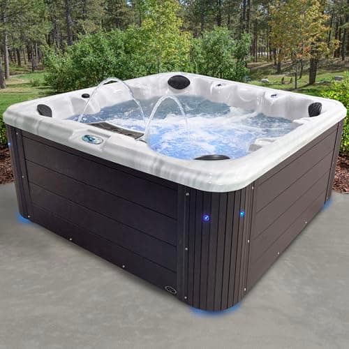 Insight Outdoor Hot Tub, 7-Person 34-Jet, 86-Port Non-Lounger Acrylic Spas with Ice Bucket by Aqualife by Strong Spas