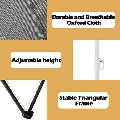 Double Folding Camping Chair W/Umbrella Fold Up Table Beverage Holder Carrying Bag Cooler for Patio Pool Park Outdoor Beach, Picnic, Portable (Grey)