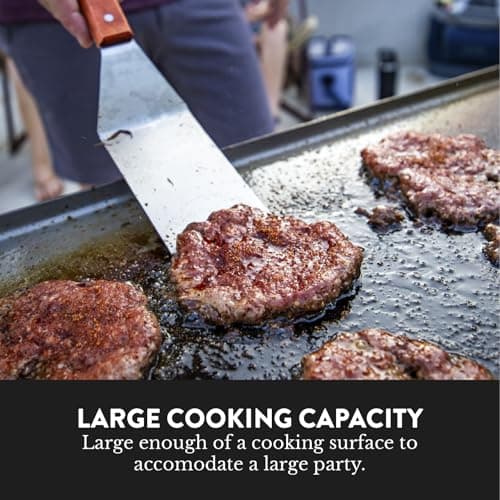 Gas One Flat Top Grill with 3 Burners Auto Ignition Propane Portable Stainless Steel Tabletop Grill with Pre Season Griddle Convenient Drip Tray Ideal for RV, Camping