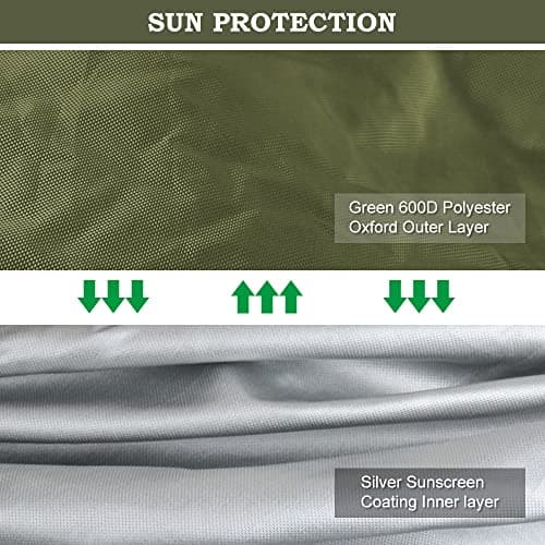 Riding Lawn Mower Cover, Heavy Duty 600D Oxford Outdoor Tractor Cover Waterproof UV Protection Lawn Mower Cover Fit Decks up to 54" with Elastic Cord & Storage Bag, Green