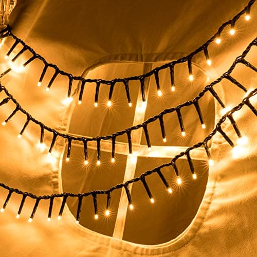500 LED 49ft Christmas Cluster Lights String Lights Decoration for Home Garden Wedding Party Xmas Tree Bedroom Indoor Outdoor Decor (Warm White)