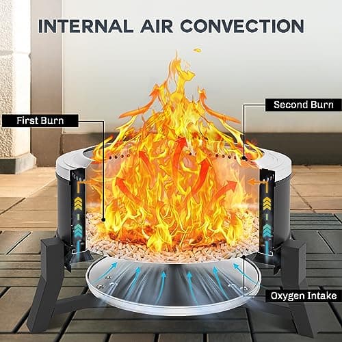 BALI OUTDOORS 22 inch Smokeless Firepit Outdoor, Outdoor Fire Pit Patio with Ash Pan, Portable Fire Pit Wood Burning