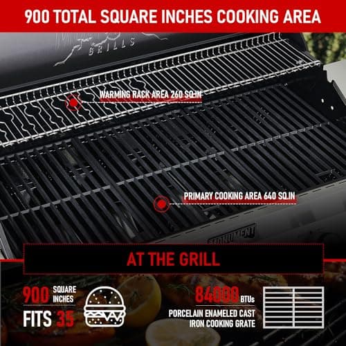 Monument Grills 6-Burner Convertible Natural Gas Smart bbq Grill Stainless Steel Denali 605 with BBQ Cover