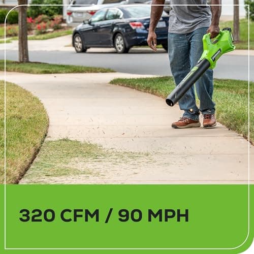 Greenworks 48V (2x24V) 17" Brushless Mower+12" String Trimmer +320CFM Blower,(2) 4.0Ah Batteries and 2A Dual Port Charger