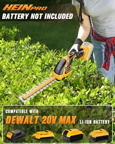 Cordless Hedge Trimmer Compatible with DEWALT 20V MAX Battery(No Battery), Electric Hedge Trimmer Cordless Grass Trimmers, Bush Trimmers Grass Shears Handheld for Yard, Garden, Lawn Care