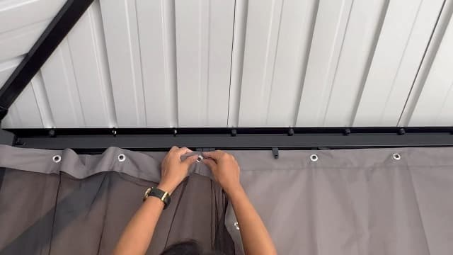 Kozyard Caesar 10'x12' Hardtop Gazebo - Permanent Metal Pavilion with Netting Shaded Curtains for Patio, Backyard, and Deck - Galvanized Steel Outdoor Aluminum Canopy, Double Roof Gazebo (Grey)