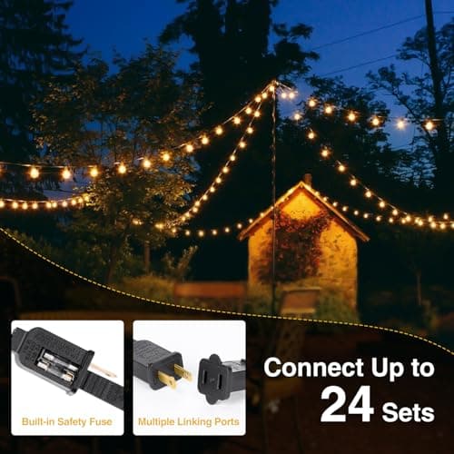 ZJOJO 100FT Outdoor String Lights, G40 Globe Outdoor Lights with 30 Shatterproof LED Bulbs (3 Spare), 2700K Hanging IP65 Waterproof Patio Light String Lights for Outside Backyard Porch Party