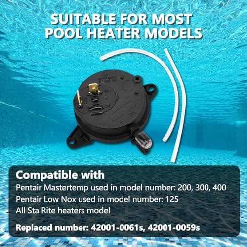RAMATA 42001-0061s Air Flow Switch Pressure Switch Electrical System AFS Replacement for Pentair Mastertemp and Sta Rite Max E Therm Pool Spa Heater, Also Replaced Old OE # 42001-0059s