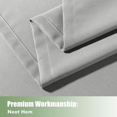 HolidayIdeas Outdoor Curtains for Patio Waterproof, 6 Panels - 54x84 Inches - Weatherproof Privacy Outsides Curtains for Cabana Porch Pergola, Sunlight & UV Blocking (Silver, Grommet Top)
