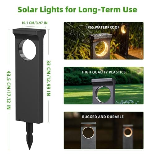 Unique Moon-Shaped Solar Lights Outdoor Moonlight Pattern