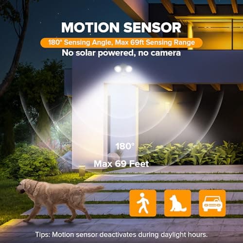 LUTEC 32W 2500 Lumen LED Security Lights Motion Sensor Light Outdoor, 5000K Daylight, IP65 Waterproof, Dusk to Dawn, Motion Detector Flood Light for Garage, Yard, Porch-White