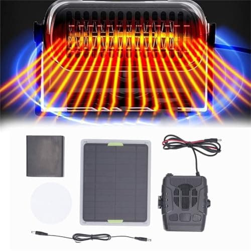 Chicken Coop Heater for Winter, Solar Powered Heater, Solar Heater for Chicken Coop Home Car Greenhouse, Solar Panel Heater with Overheating Protection for Chicken Kitten Puppy Pets