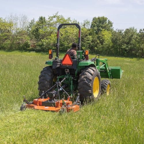 Titan Attachments 3 Point PTO Finish Mower, 60" Cutting Width, Category 1 Hitch, Rear Discharge, Requires 25-40 HP Tractor, Low-Noise Cast Iron Gearbox, Orange Finish