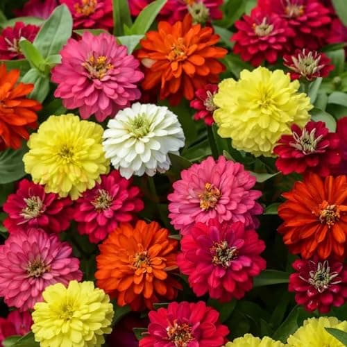 1000+ Crazy Blend Zinnia Seeds for Planting, Heat & Drought Tolerant, Zinnia Elegans Lilliput Seeds, Garden Cut Flower Mix, Non GMO, Untreated Mixed Color Zinnia Flowers
