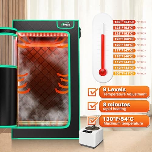 TOREAD Portable Infrared Steam Sauna with 660nm Red Light Therapy Saunas for Home,Red Light Sauna with 3L 1200W Steamer, Adjustable Temperature, Timer Setting, Remote Control, Folding Sauna Chair
