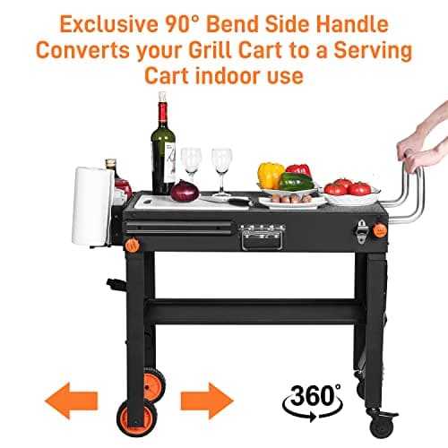 Grill Table, Blackstone Griddle Stand, Grill Carts Outdoor With Wheels, Used for Blackstone Griddle And Weber, Foldable Quickly Ninja Grill Stand Suitable for Travel/Camping