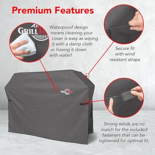 Heavy Duty BBQ Grill Cover for Outdoor Grill, 72 Inch – Waterproof, Weather Resistant, UV & Fade Resistant with Adjustable Straps – Gas Grill Cover for Weber, Charbroil, etc. Charcoal