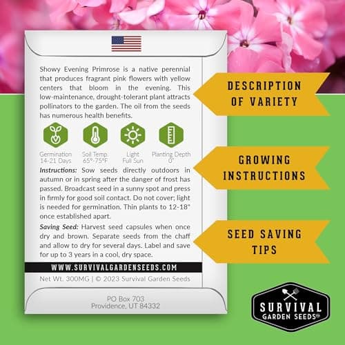 Survival Garden Seeds Functional Flower Garden Kit | 36 Pack Seed Starter Collection | Bee, Butterfly, Hummingbird, Pollinator-Friendly Blooms | Non-GMO Heirloom Beneficial Flowers & Wildflowers