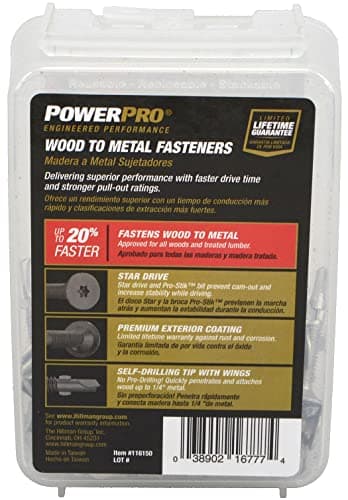 Premium Self-Drilling Metal Screws, Epoxy Coated Steel, Wafer Head Wood to Metal Winged Point Screws, Silver, #10 x 1-7/16 inches, Box of 68 Screws
