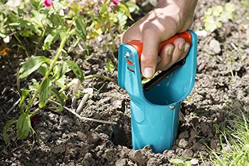 Gardena Bulb Planter - Ideal Accessory for Laying Bulbs with Automatic Release Mechanism and Depth Scale, Made Steel with Duroplast Coating (3412-20)