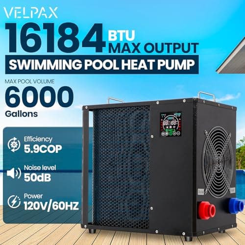 16184 BTU Pool Heater, for 6000 Gallons Above Ground Pools,Swimming Pool Heaters,120V/60Hz with Digital Display Multi-Protection