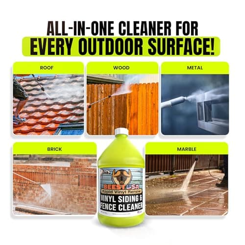 BEEST Vinyl Siding Cleaner for House Wash, 1 Gallon Makes Upto 26 Gallons of Multi-Surface Outdoor Cleaner - Ultra Concentrated Pressure Washer Soap for Siding, Fence, Brick, Concrete & More