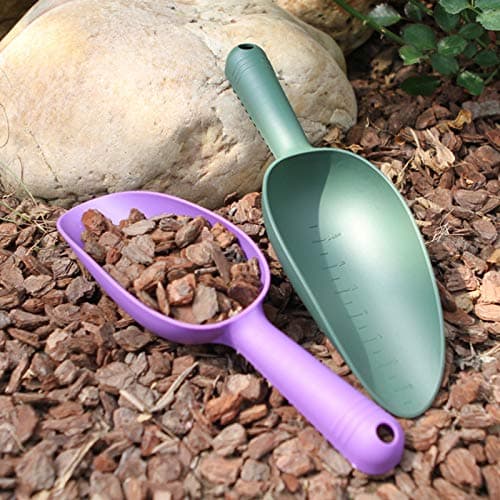 Ewer 4 Pack Plastic Garden Shovel,Garden Scooper Shovel,Plant Hand Shovel Trowels with Scale,Small Shovels for Gardening Kids Soil Transplanting Weeding Digging Planting,Multicolor,122616EIU8SQE