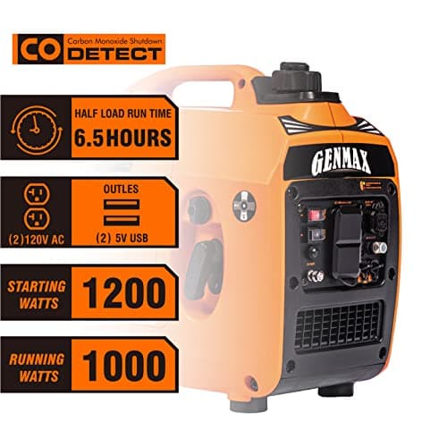 GENMAX Generator，EPA Compliant, Eco-Mode Feature, Ultra Lightweight for Backup Home Use & Camping