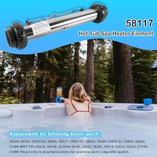 Bonbo 58117 M7 Heater Assembly w/Sensors Fits for Balboa VS, EL, TS, GS, BP Control Systems Hot Tub Spa Heater Element Works on 4.0kW 240V / 1.0kW 110V-120V