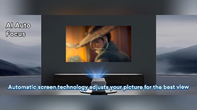 【Netflix Officially Licensed & Auto Image Set-up】Smart Projector with WiFi and Bluetooth,600 ANSI Native 1080P Voice Control Outdoor Mini Projector, 360° Rotation 4K Support Home Projector