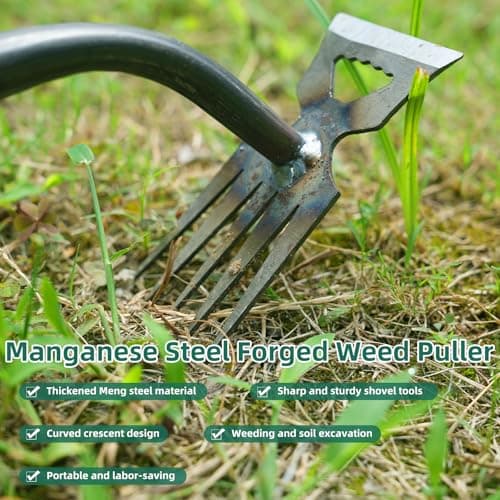 Weed Puller Tool, Gardening Hand Weeder Tool, 5 Teeth Manganese Steel Forged Hand Pulling Weeder, New Weeding Artifact Uprooting Weeding Tool for Vegetable Gardening Backyard Farm Planting & Weeding