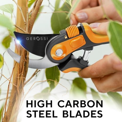 Bypass Pruning Shears with Ultra Sharp Blades - Premium Pruners w/Adjustable Feature for Any Hand Size - Ergonomic & Sturdy Scissors For Gardening - Perfectly Cutting Through Anything in Your Yard