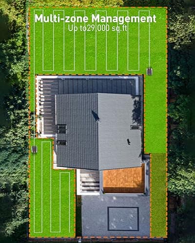 Robot Lawn Mower with GPS Navigation & 200m Boundary Wire, Mows Up to 1000qm per Day, Mowing Map & Schedule, Grid Shaped Mowing Path, Custom Mowing, GPS Anti-Theft, IPX5