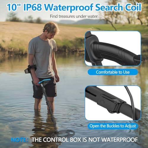 OMMO Metal Detector for Adults With Adjustable Stem, 5 Detection Modes, Higher Accuracy Gold Detector, IP68 Waterproof Coil for Detecting Treasure