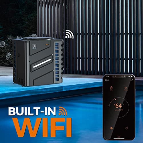 Dr Infrared Heater DR-1100HP Full DC Inverter 110,000 BTU Heat Pump Ground Swimming Pools, WiFi Smart Control via APP, Black