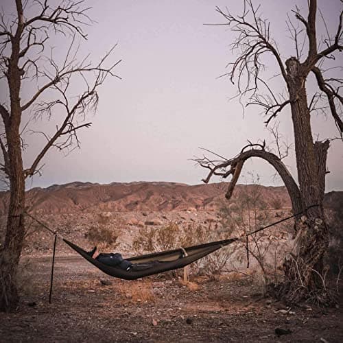 Onewind Camping Hammock, Ultralight Portable Hammock with Adjustable Ridgeline, Outdoor Hammock 20D Ripstop Nylon with 2 * 12Ft Tree Strap, Ideal for Camping, Hiking, Backpacking