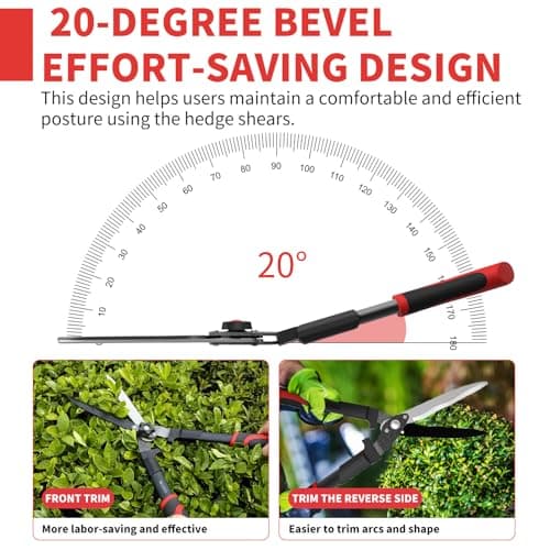 GARTOL 23-inch Garden Hedge Shears Clippers, Lightweight Manual Hedge Trimmer with Ergonomic Comfort Handles, High Carbon Steel Blade for Bush Cutting, Trimming & Shaping Decorative Shrubs & Borders