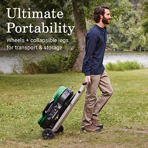 Coleman RoadTrip 285 Portable Stand-Up Propane Grill with 3 Adjustable Burners & Instastart Ignition, 20,000 BTUs of Power for Outdoor Cooking