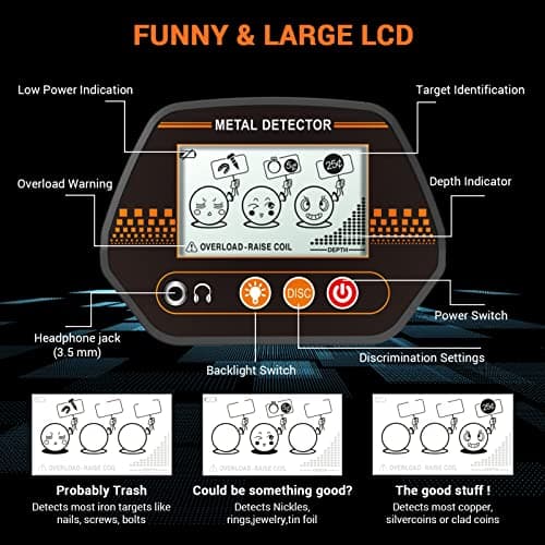 ENGiNDOT Metal Detector 3 Modes for Adults and Kids High Accuracy with LCD Display, 3 Audio Tone, DISC Mode, Waterproof Coil, Carrying Case